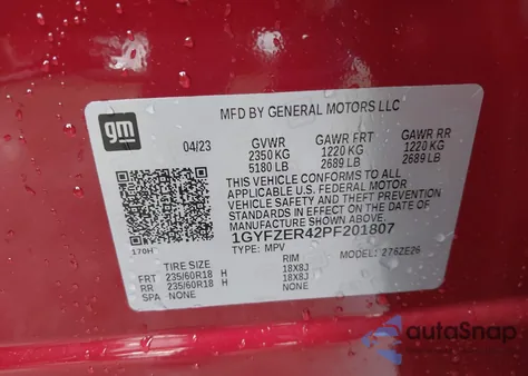 2023 Cadillac Xt4 Fwd Sport z USA, uszkodzony, nr VIN 1GYFZER42PF201807